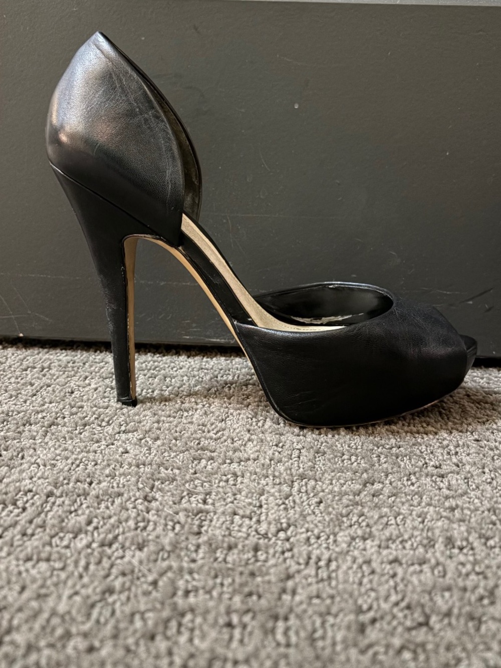 Aldo black peep toe pumps